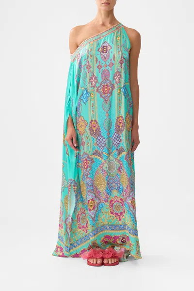Camilla One Shoulder Kaftan With Neckband The Concubines Corridor In Blue