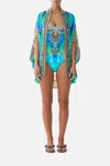 Camilla Open Front Cardi Cape Jungle Flight In Multi