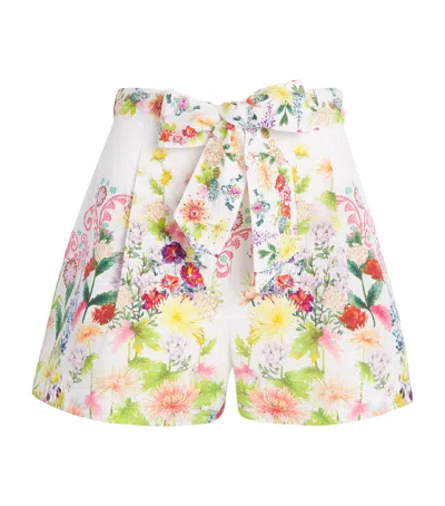 Camilla Organic Cotton Tuck Front Shorts In Multi