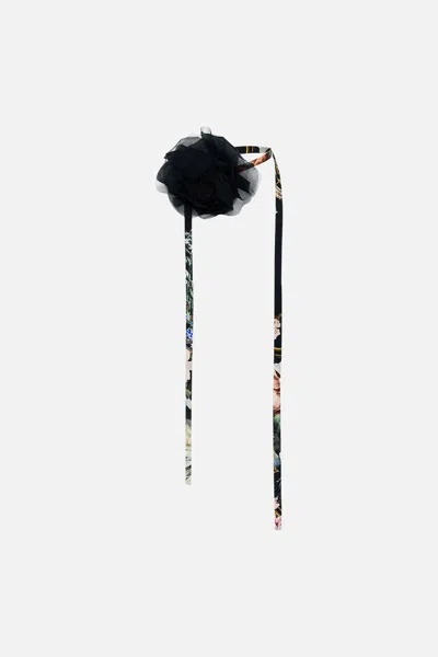 Camilla Organza Flower Choker Noble Endeavours In Blue