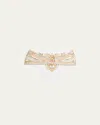 Camilla Ottoman Dynasty High Waist Bikini Bottoms With Pleated Waist Trim In Neutral