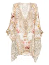 Camilla Embellished Ottoman Dynasty Kaftan In Neutral