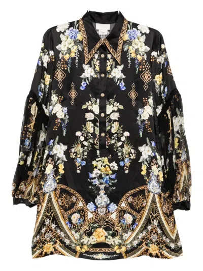 Camilla Ottoman Elegance Shirt Dress In Black
