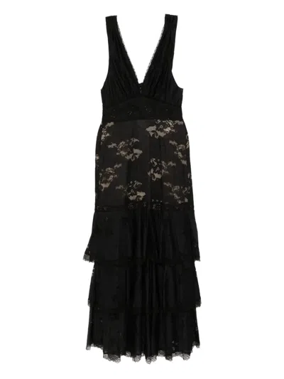 Camilla Ottoman Elegance Tiered Dress In Black