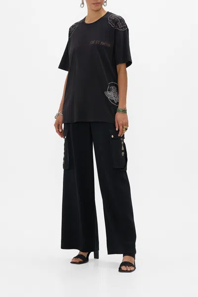 Camilla Oversized Band Tee - Black Cartouche Kingdom