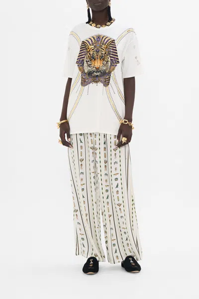 Camilla Oversized Band Tee - White Valley Of The Queens
