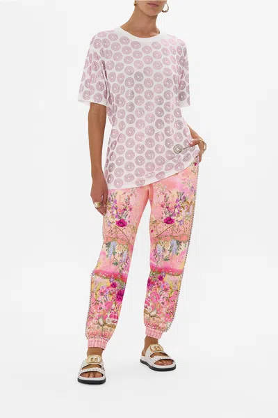 Camilla Oversized Band Tee - White/pink Totally Ozmopolitan