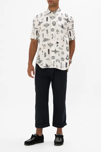 Camilla Oversized Button Through Ss Shirt Nubian Wonderland In White