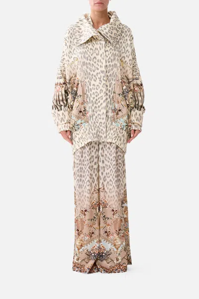 Camilla Oversized Jersey Parker Jacket Aranjuez Animalia In Multi