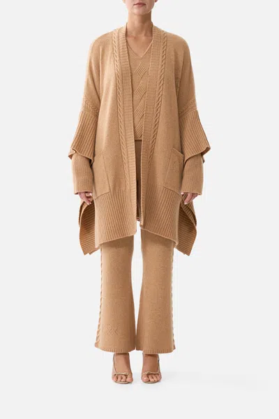 Camilla Oversized Patch Pocket Cardigan Leopard Libertine In Brown