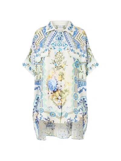 Camilla Oversized Pocket Tunic In Neutral