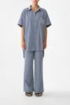 Camilla Button Front Lounge Pant Sevillian Style In Blue
