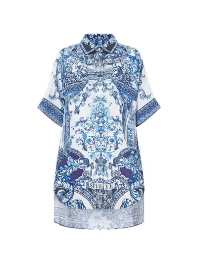 Camilla Oversized Pocket Tunic In White