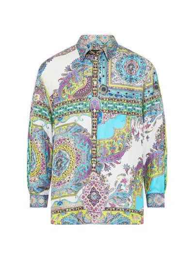 Camilla Long Sleeve Oversized Shirt Magic Carpet Ride In White