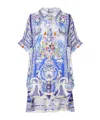Camilla Ottoman Opulence Oversized Tunic In Blue