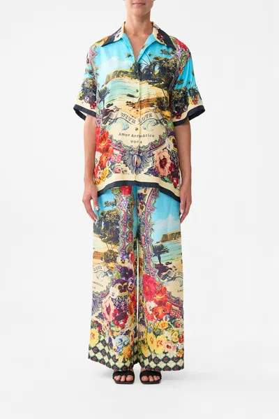 Camilla Oversized Shirt With Pocket Bathing Bombshell In Multi