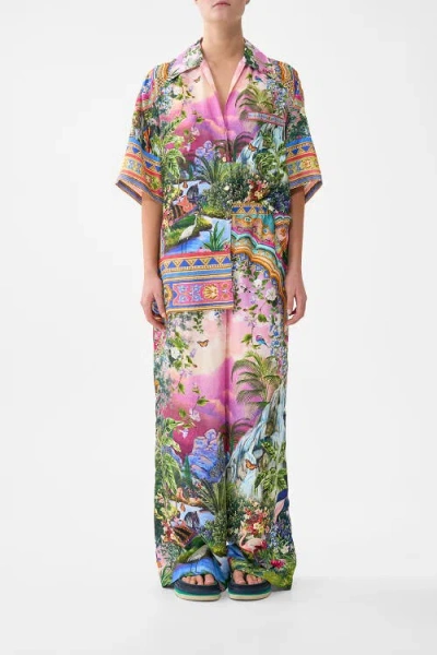 Camilla Oversized Shirt With Pocket In Multi