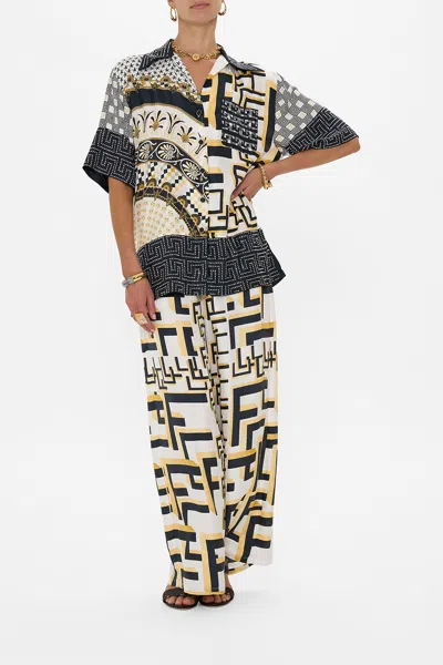 Camilla Oversized Shirt With Pocket Temples Of Dendara In Multi