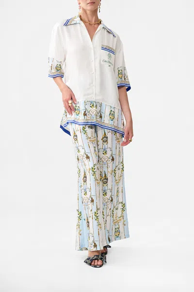 Camilla Oversized Shirt With Pocket Venus On A Vespa In White