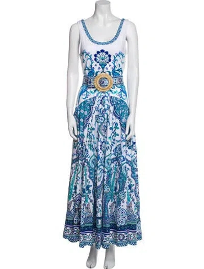 Pre-owned Camilla Paisley Print Long Dress In Blue