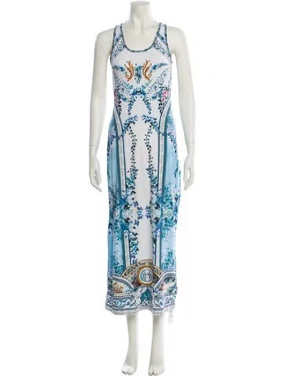 Pre-owned Camilla Paisley Print Long Dress In Blue