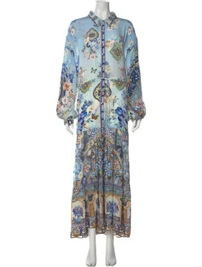 Pre-owned Camilla Paisley Print Long Dress In Green