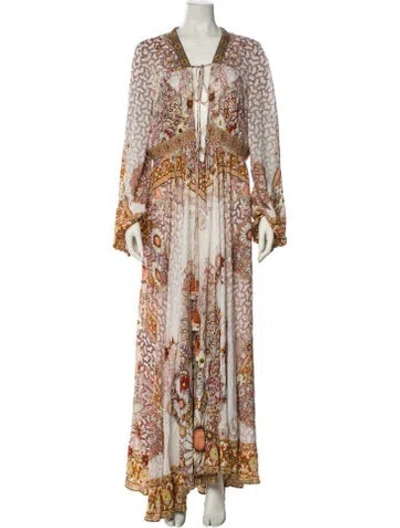 Pre-owned Camilla Paisley Print Long Dress In Orange