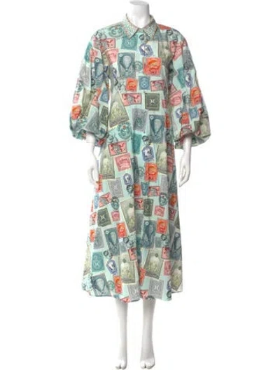 Pre-owned Camilla Paisley Print Long Dress W/ Tags In Blue