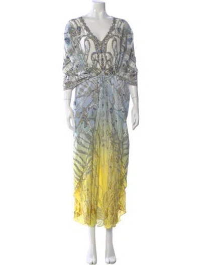 Pre-owned Camilla Paisley Print Long Dress W/ Tags In Multi