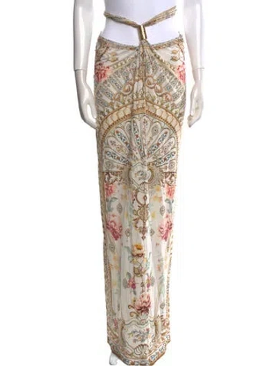 Pre-owned Camilla Paisley Print Long Skirt In Neutral
