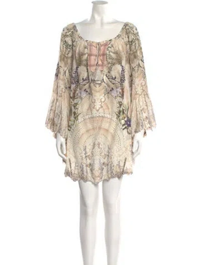 Pre-owned Camilla Paisley Print Mini Dress In Brown