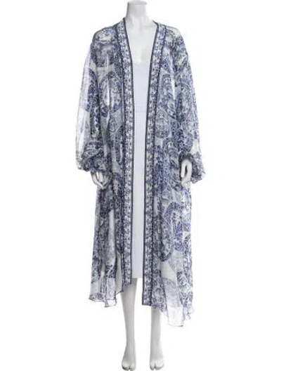 Pre-owned Camilla Paisley Print Studded Accents Cover-up W/ Tags In Blue