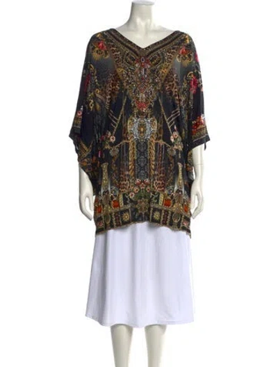 Pre-owned Camilla Paisley Print V-neck Tunic W/ Tags In Multi