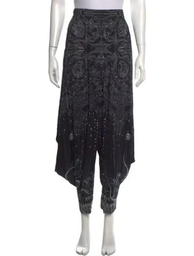 Pre-owned Camilla Paisley Print Wide Leg Pants In Black