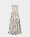 Camilla Embellished Floral-print Linen And Silk-blend Midi Dress In Palacio Playground