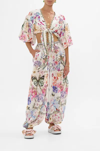 Camilla Panelled Harem Pant With Tie Waist Monserrate Magic In White