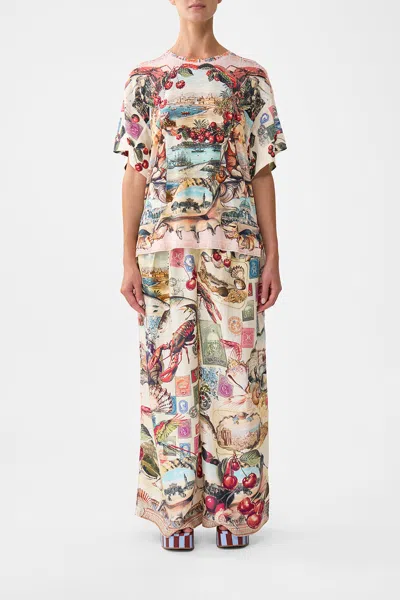 Camilla Panelled Side Split Tee Notes From The Road In Neutral