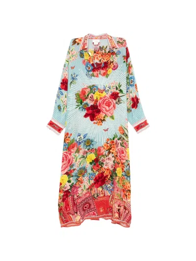 Camilla Paper & Curious Capers Maxi Dress In Blue