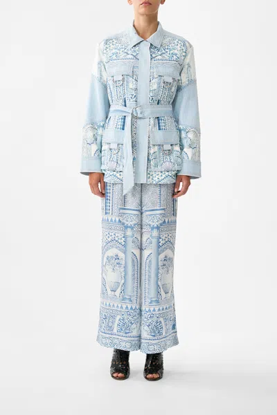 Camilla Patch Pocket Jacket The Hum Of The Alhambra In Blue