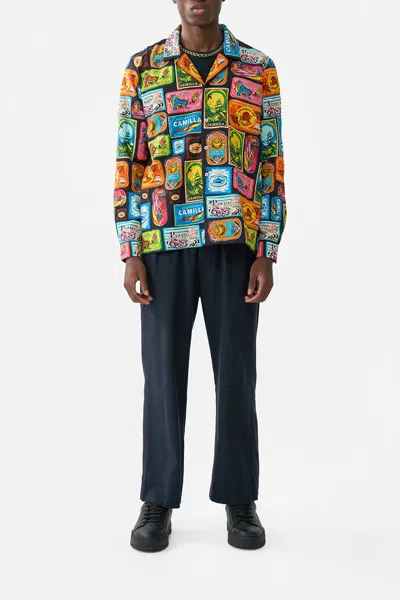 Camilla Patchwork Long Sleeve Camp Collar Shirt Sal Do Mar In Multi