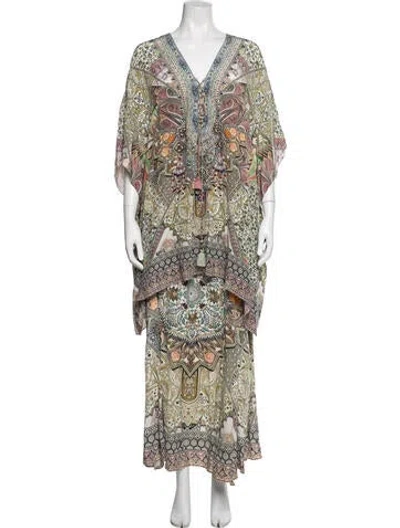 Pre-owned Camilla Patterned Crystal Embellishments Skirt Set In Multicolor