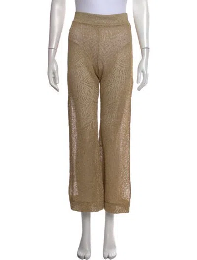 Pre-owned Camilla Patterned Straight Leg Pants In Neutrals