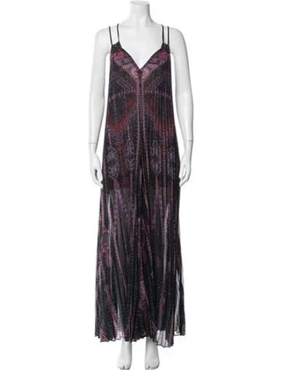 Pre-owned Camilla Patterned V-neck Jumpsuit W/ Tags In Black