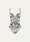 Camilla Petal Promise Land Continuous Wire Molded One-piece Swimsuit In Petal Promise Lan