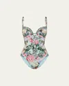 Camilla Petal Promise Land Continuous Wire Molded One-piece Swimsuit In Petal Promise Land