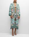 Camilla Petal Promise Land Long Kimono With Neckbands In Petal Promise Land