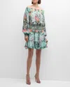 Camilla Petal Promise Land Off-shoulder Mini Dress In Petal Promise Land