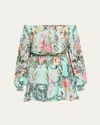 Camilla Petal Promise Land Off-shoulder Mini Dress In Petal Promise Land