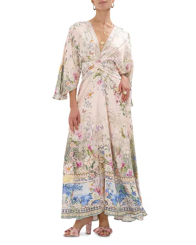 Camilla Petal Sleeve Long Dress In Palacio Playground