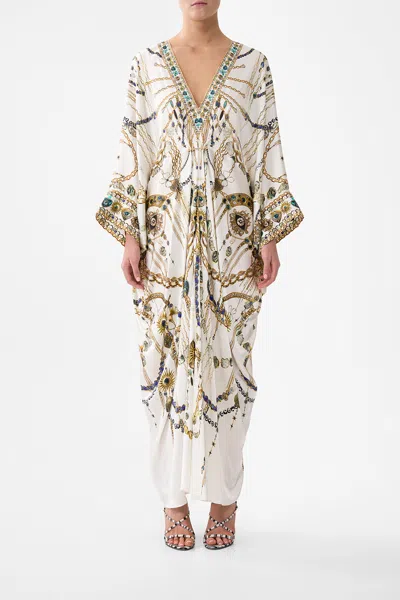 Camilla Pierced V Neck Kaftan Chain Gang In Multi